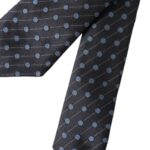 Dolce & Gabbana Black Blue Polka Dot Silk Adjustable Men Tie - ClickThatClicks 