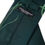 Dolce & Gabbana Green Printed 100% Silk Adjustable Men Tie - ClickThatClicks 