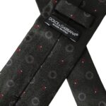 Dolce & Gabbana Dark Gray 100% Silk Fantasy Adjustable Men Tie - ClickThatClicks 