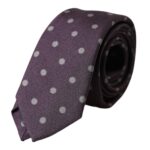 Dolce & Gabbana Purple 100% Silk Polka Dot Adjustable Men Tie - ClickThatClicks 