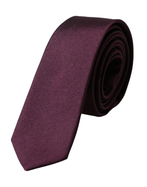 Dolce & Gabbana Bordeaux Solid 100% Silk Adjustable Men Tie - ClickThatClicks 