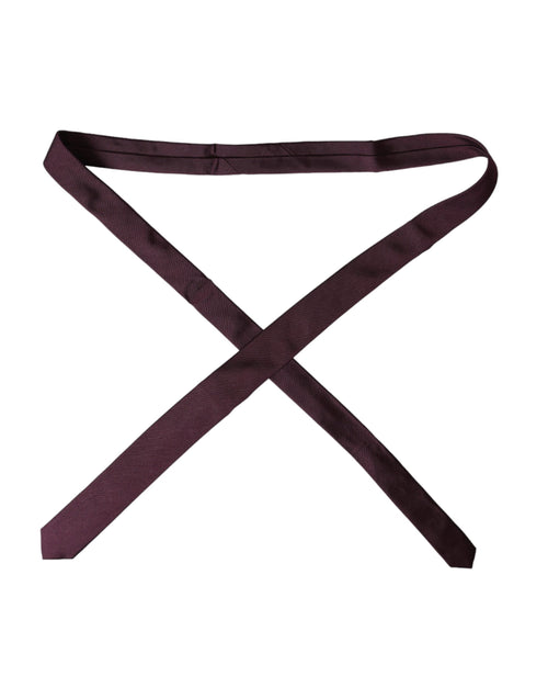 Dolce & Gabbana Bordeaux Solid 100% Silk Adjustable Men Tie - ClickThatClicks 