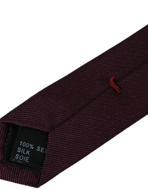 Dolce & Gabbana Bordeaux Solid 100% Silk Adjustable Men Tie - ClickThatClicks 