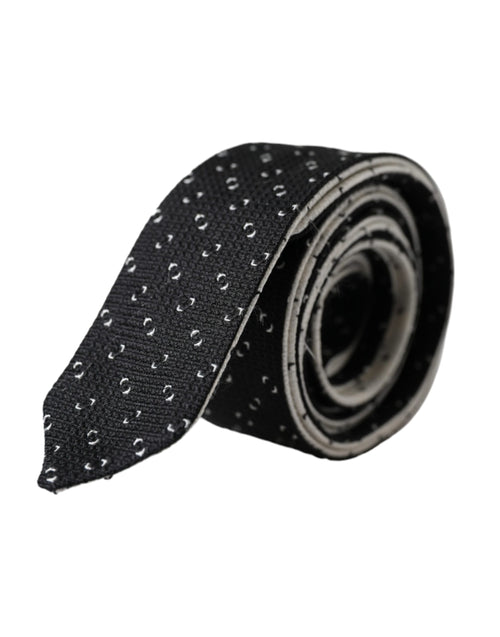 Dolce & Gabbana Black White Patterned Adjustable Tie - ClickThatClicks 