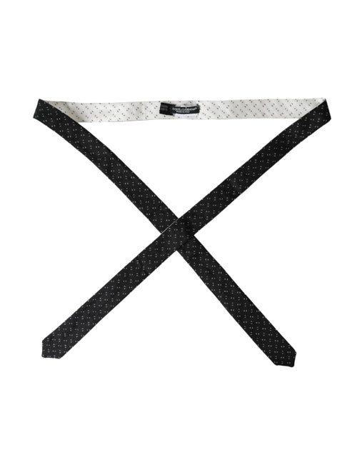 Dolce & Gabbana Black White Patterned Adjustable Tie - ClickThatClicks 