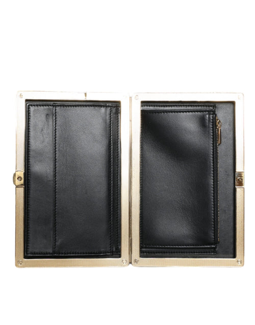 Dolce & Gabbana Black Velvet Gold Frame Clutch Evening Party Purse Bag - ClickThatClicks 
