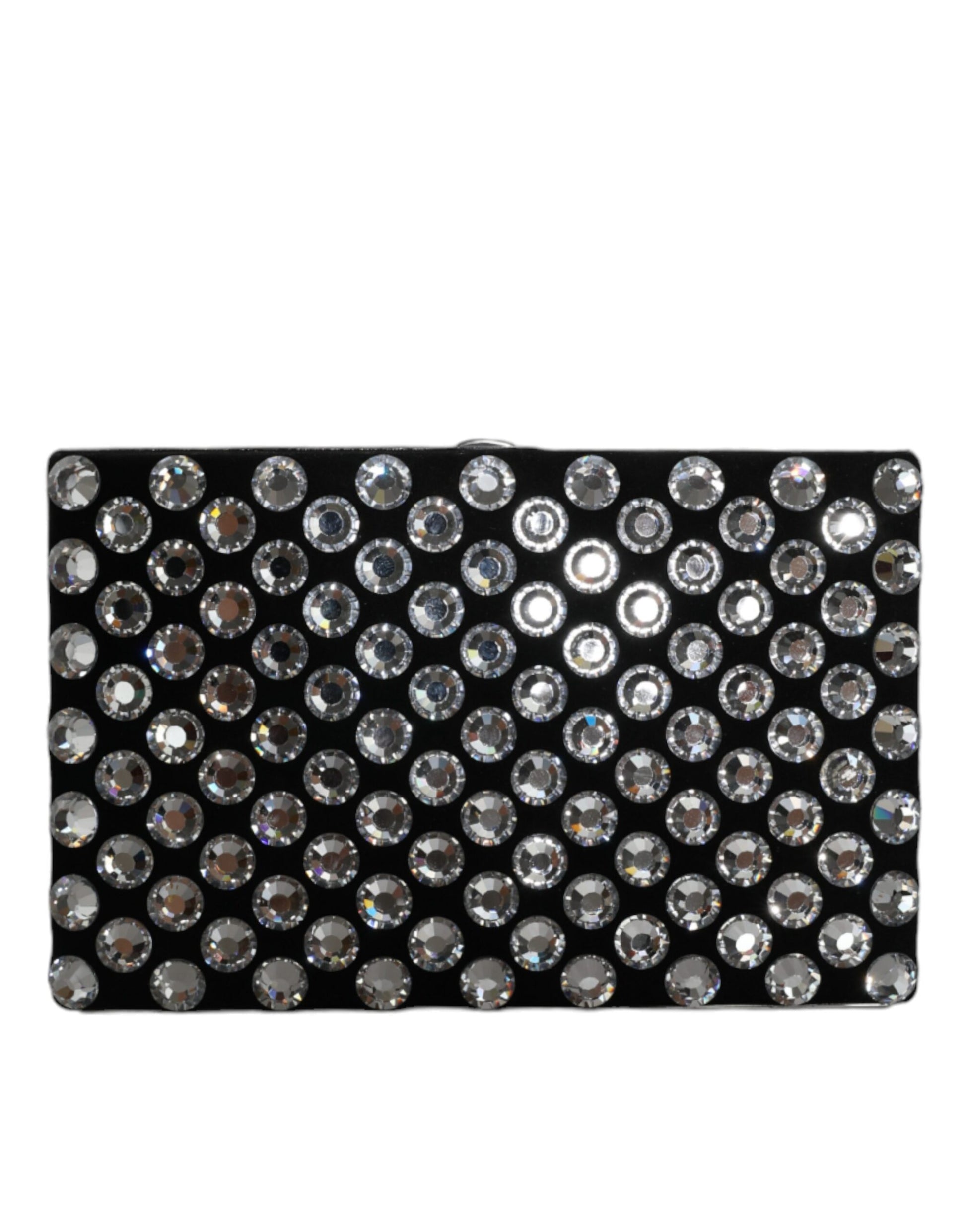 Dolce & Gabbana Black Velvet Crystal Clutch Evening Party Purse Bag - ClickThatClicks 