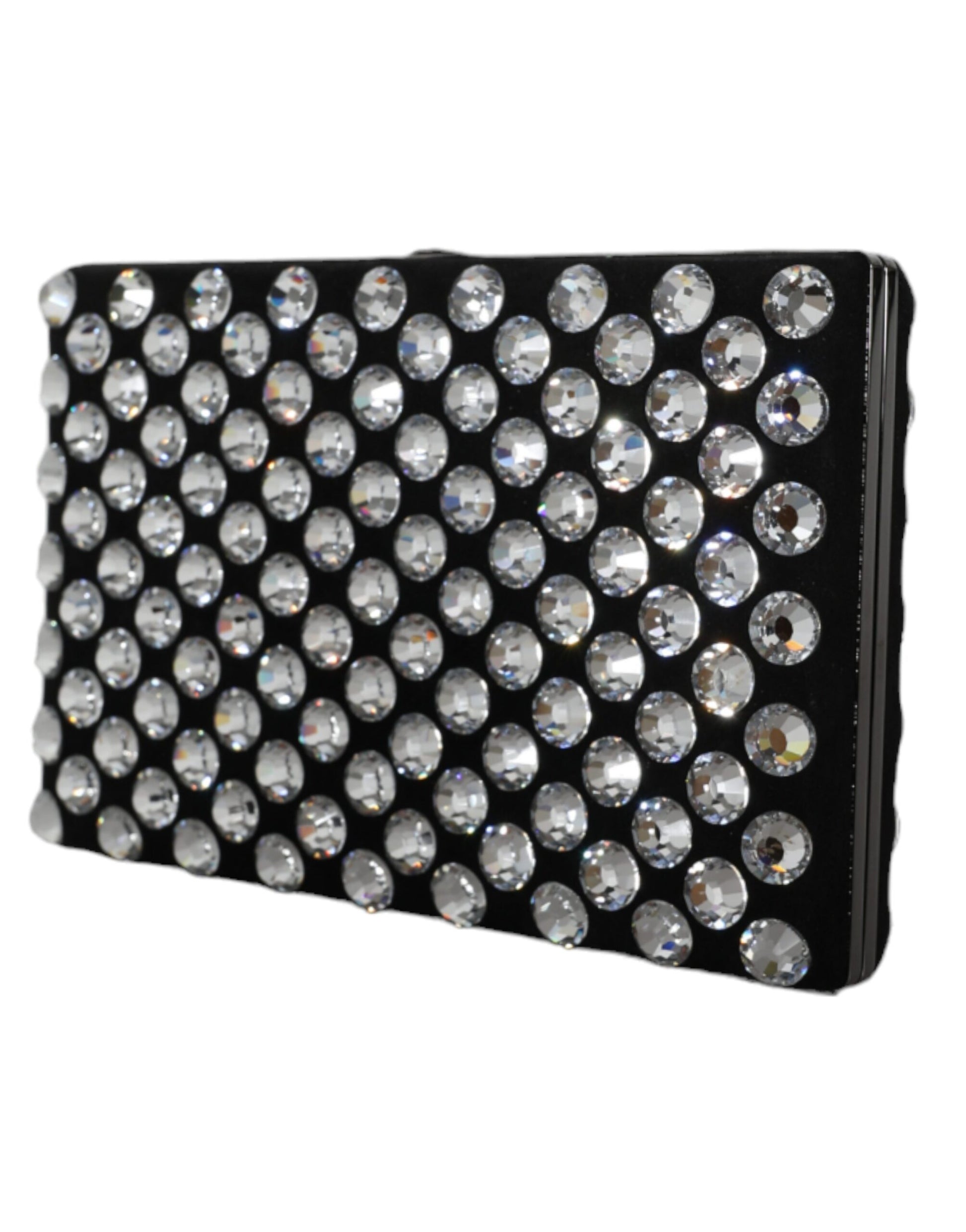 Dolce & Gabbana Black Velvet Crystal Clutch Evening Party Purse Bag - ClickThatClicks 