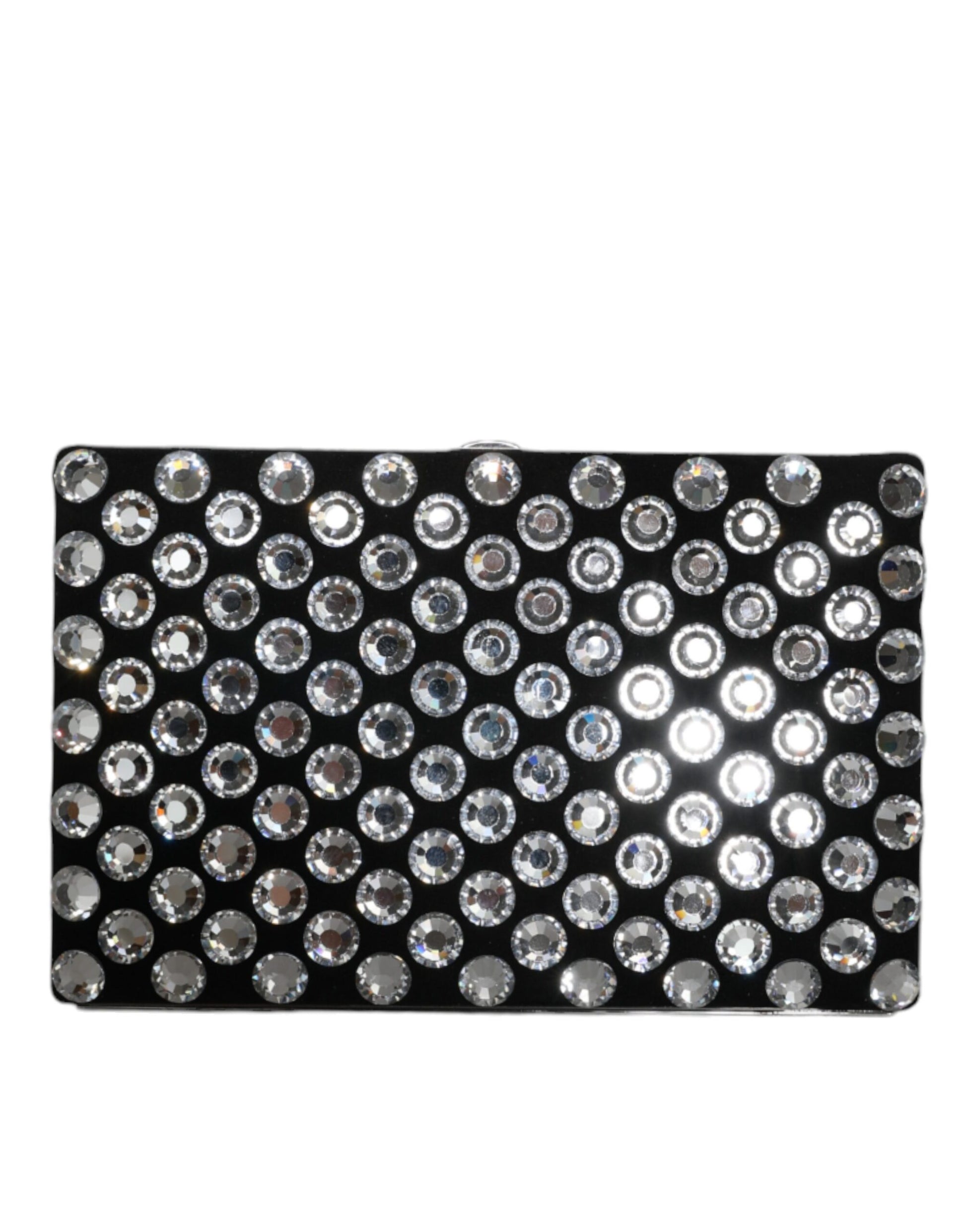 Dolce & Gabbana Black Velvet Crystal Clutch Evening Party Purse Bag - ClickThatClicks 