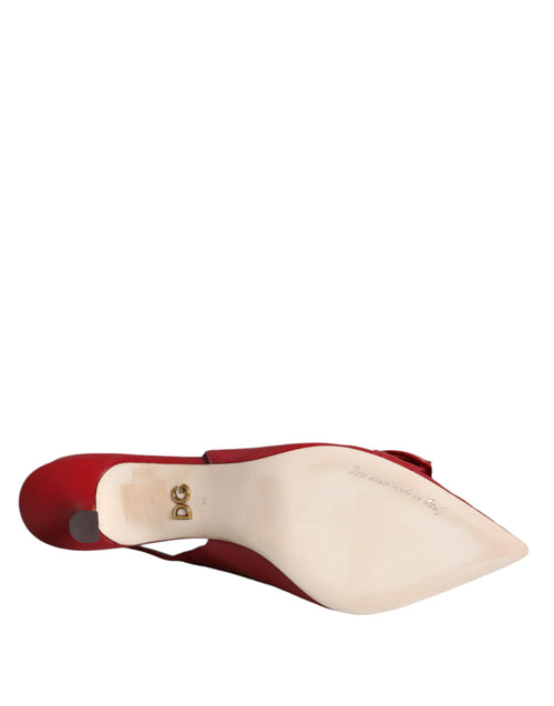 Dolce & Gabbana Red Devotion Leather Heels Slingback Shoes - ClickThatClicks 