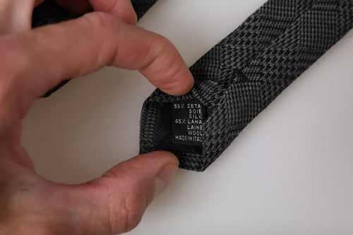 Dolce & Gabbana Dark Gray Plaid Patterned Silk Adjustable Men Tie - ClickThatClicks 