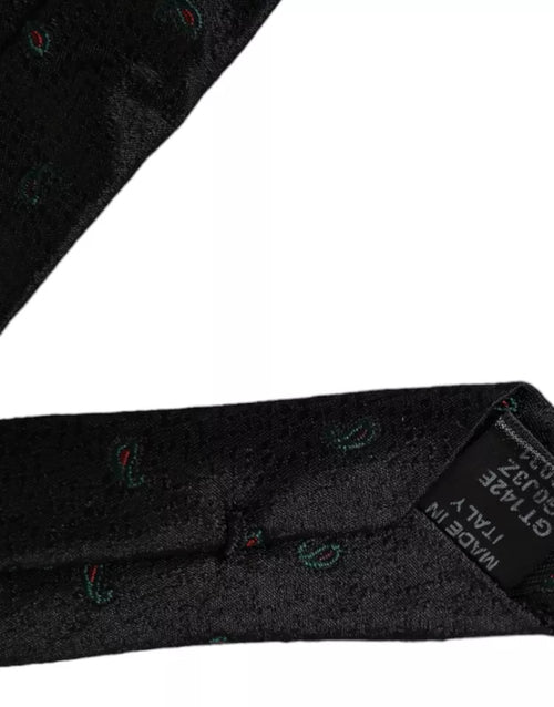 Dolce & Gabbana Black Fantasy 100% Silk Adjustable Men Tie - ClickThatClicks 