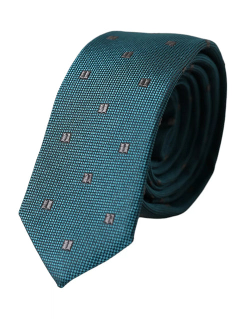 Dolce & Gabbana Green Patterned Silk Adjustable Men Tie - ClickThatClicks 