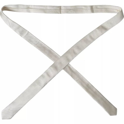 Dolce & Gabbana White Solid 100% Silk Adjustable Tie - ClickThatClicks 