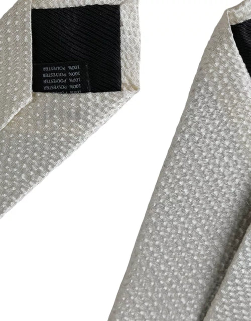 Dolce & Gabbana Off White 100% Silk Adjustable Necktie Men Tie - ClickThatClicks 