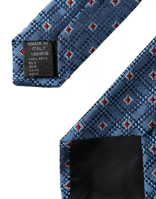 Dolce & Gabbana Blue Patterned 100% Silk Adjustable Men Tie - ClickThatClicks 