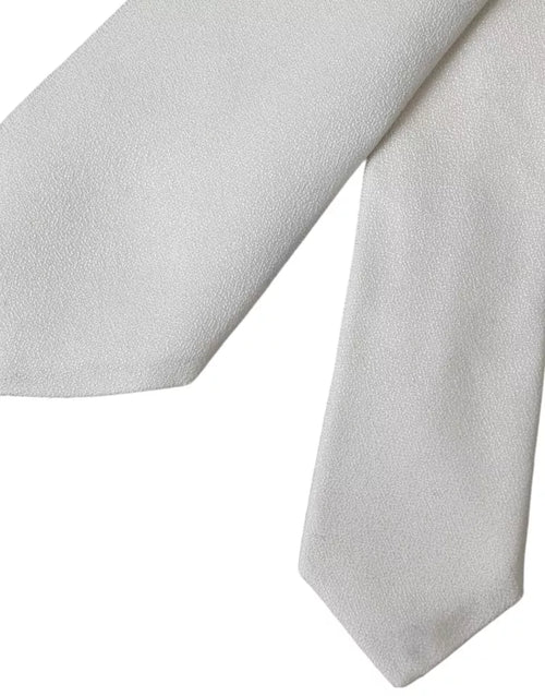 Dolce & Gabbana White Silk Classic Adjustable Men Tie - ClickThatClicks 