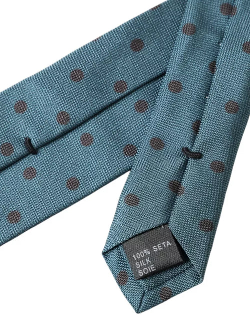 Dolce & Gabbana Green Black Polka Dot Silk Adjustable Men Tie - ClickThatClicks 