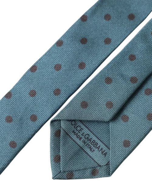 Dolce & Gabbana Green Black Polka Dot Silk Adjustable Men Tie - ClickThatClicks 