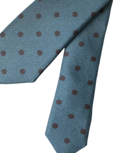 Dolce & Gabbana Green Black Polka Dot Silk Adjustable Men Tie - ClickThatClicks 