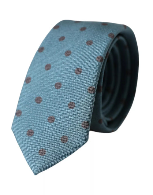 Dolce & Gabbana Green Black Polka Dot Silk Adjustable Men Tie - ClickThatClicks 