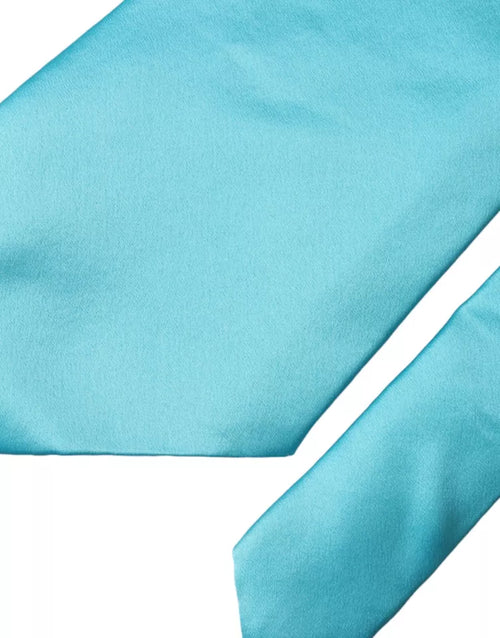 Dolce & Gabbana Light Blue Satin Silk Wide Adjustable Men Tie - ClickThatClicks 