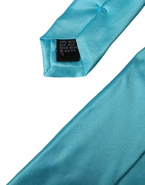 Dolce & Gabbana Light Blue Satin Silk Wide Adjustable Men Tie - ClickThatClicks 