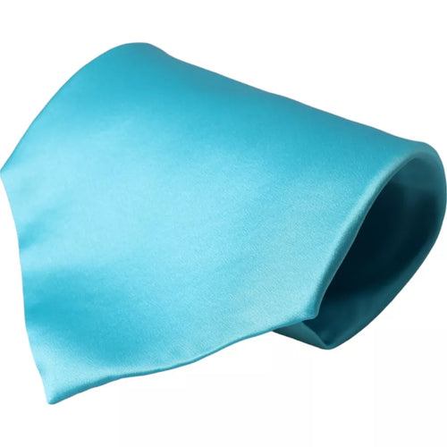 Dolce & Gabbana Light Blue Satin Silk Wide Adjustable Men Tie - ClickThatClicks 