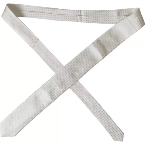 Dolce & Gabbana White Dotted Silk Classic Adjustable Men Tie - ClickThatClicks 