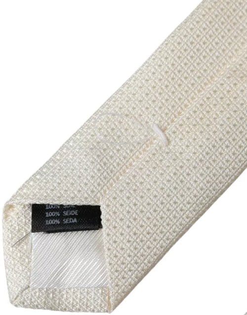 Dolce & Gabbana Off White Patterned Silk Classic Adjustable Tie - ClickThatClicks 