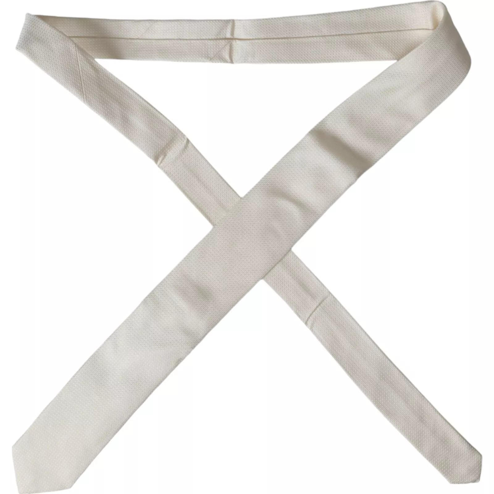 Dolce & Gabbana Off White Patterned Silk Classic Adjustable Tie - ClickThatClicks 