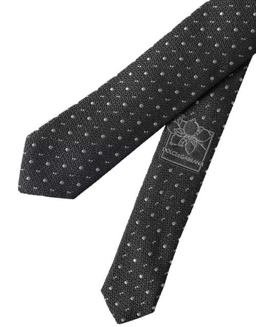 Dolce & Gabbana Black Polka Dot Silk Adjustable Men Tie - ClickThatClicks 
