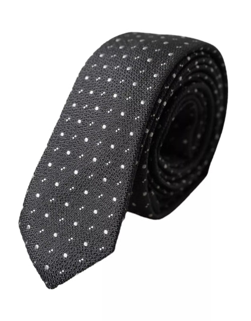 Dolce & Gabbana Black Polka Dot Silk Adjustable Men Tie - ClickThatClicks 