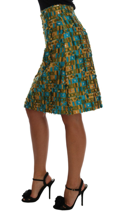Dolce & Gabbana Multicolor Jacquard Straight Pencil Skirt - ClickThatClicks 