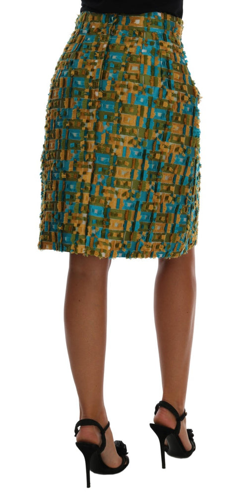 Dolce & Gabbana Multicolor Jacquard Straight Pencil Skirt - ClickThatClicks 