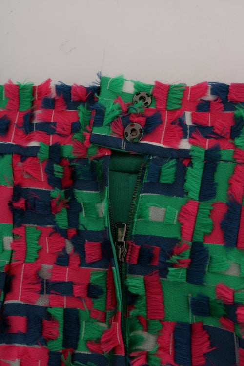 Dolce & Gabbana Pink Green Jacquard Pencil Skirt - ClickThatClicks 