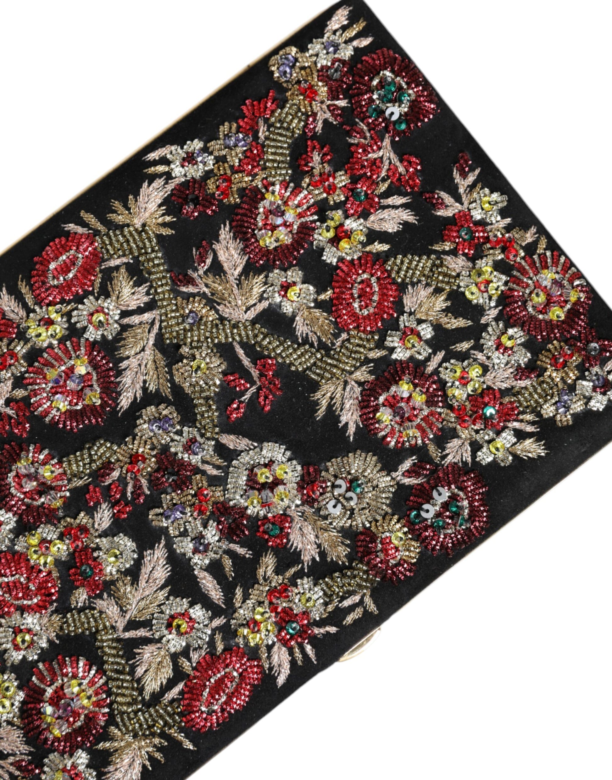 Dolce & Gabbana Multicolor Floral Gold Frame Clutch Evening Purse Bag - ClickThatClicks 