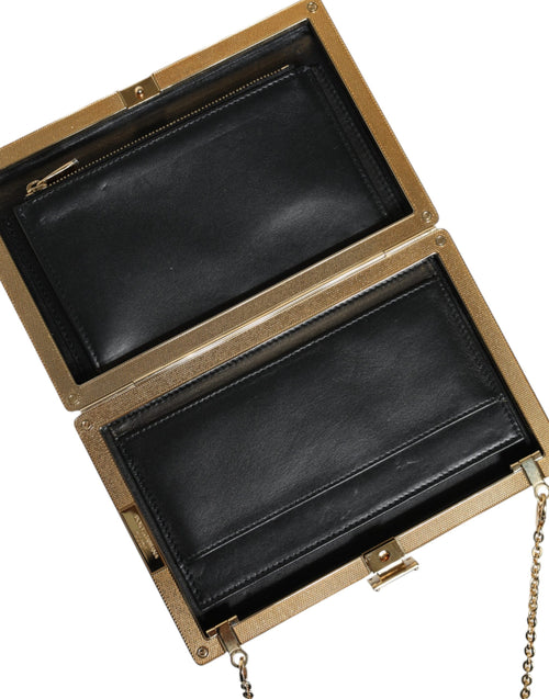 Dolce & Gabbana Brown Leather Gold Frame Clutch Mini Crossbody Bag - ClickThatClicks 