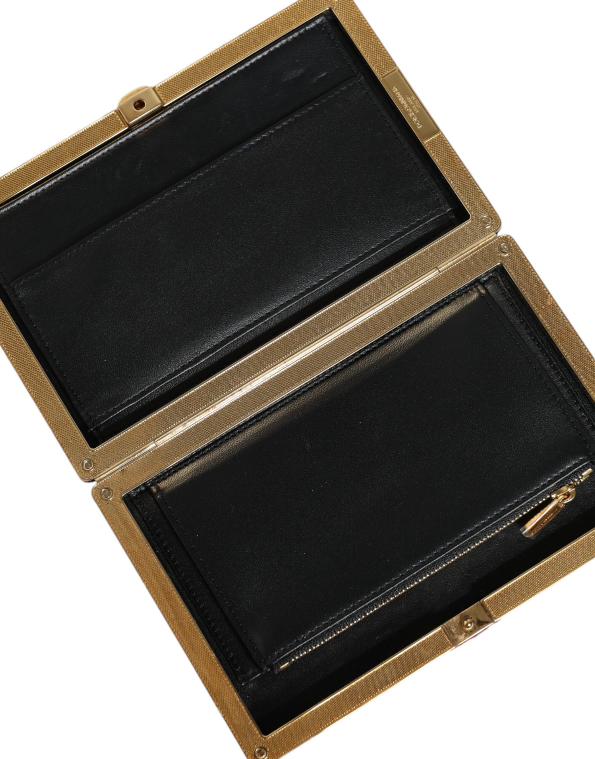 Dolce & Gabbana Red Velvet Gold Frame Clutch Evening Party Purse Bag - ClickThatClicks 