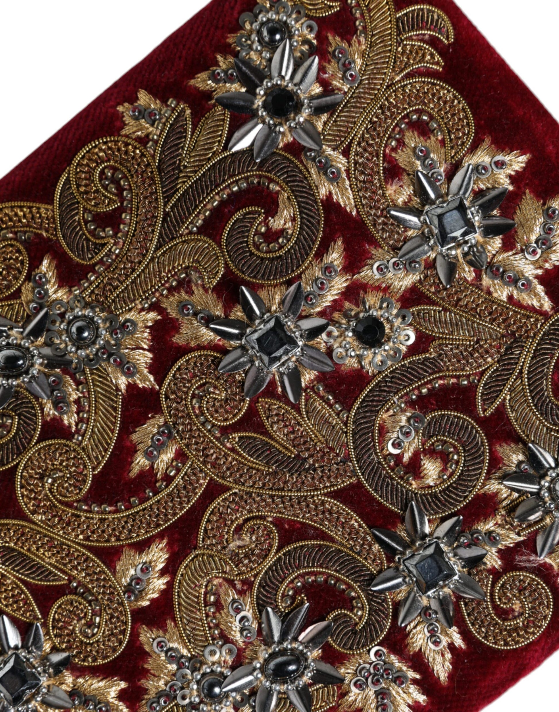 Dolce & Gabbana Red Velvet Gold Frame Clutch Evening Party Purse Bag - ClickThatClicks 