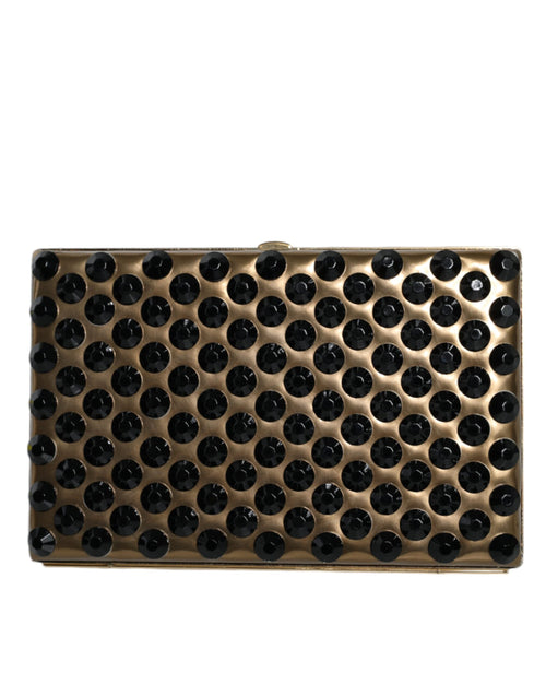 Dolce & Gabbana Gold Crystal Bifold Clutch Evening Party Women Purse Bag - ClickThatClicks 