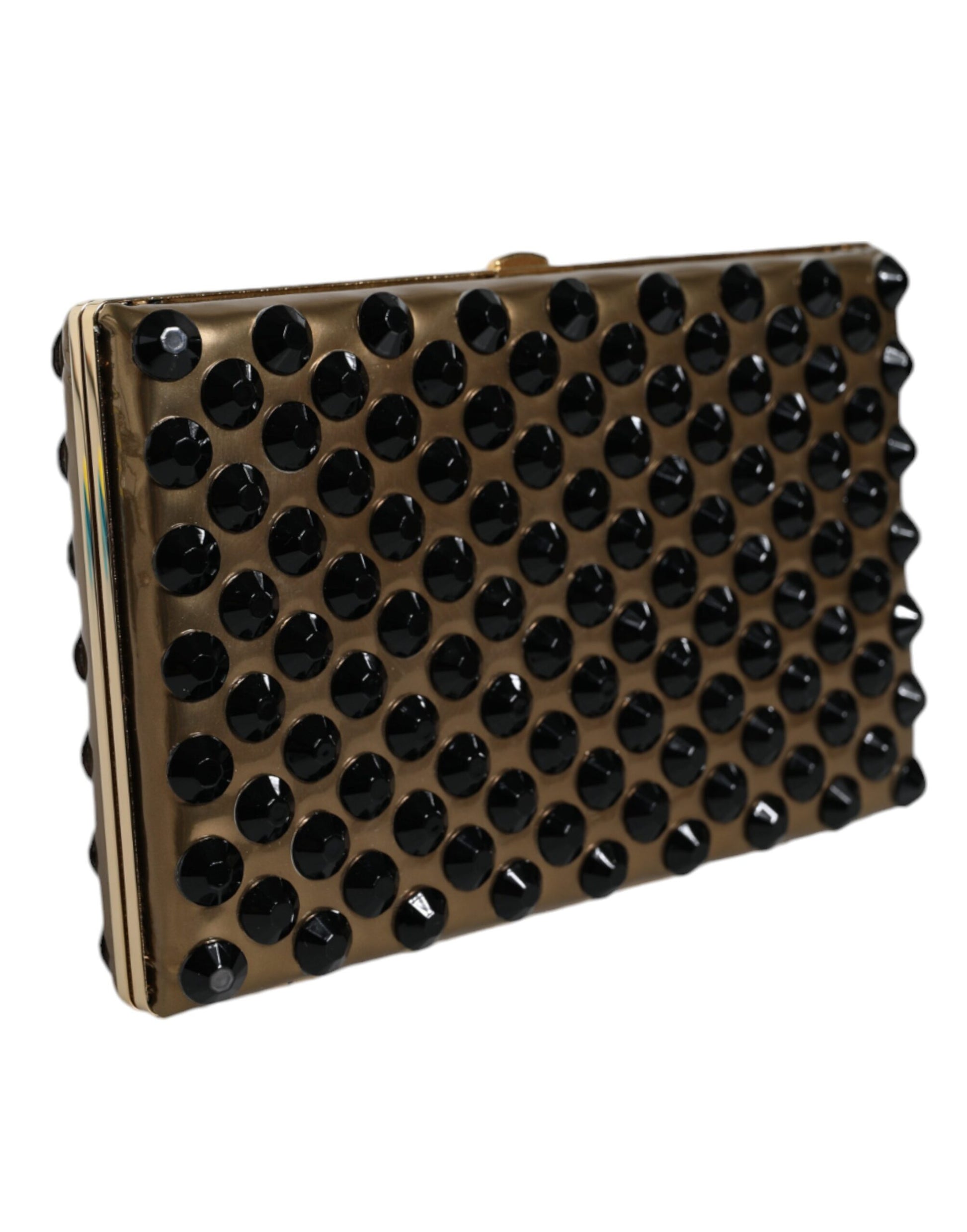 Dolce & Gabbana Gold Crystal Bifold Clutch Evening Party Women Purse Bag - ClickThatClicks 