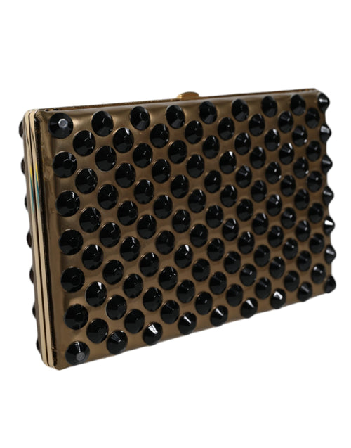 Dolce & Gabbana Gold Crystal Bifold Clutch Evening Party Women Purse Bag - ClickThatClicks 