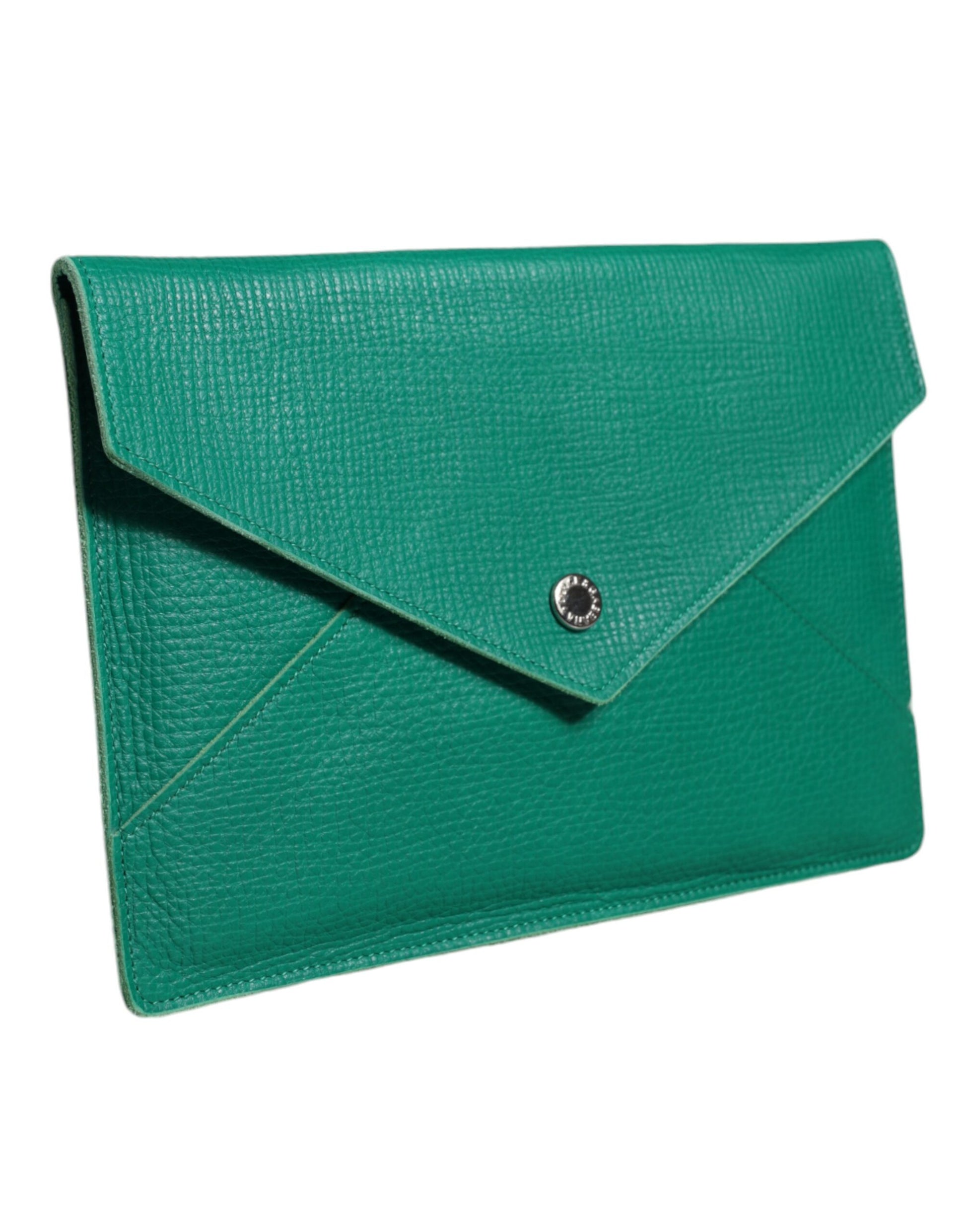 Dolce & Gabbana Green Leather Handbag Clutch Mini Purse Pouch Tablet Case - ClickThatClicks 