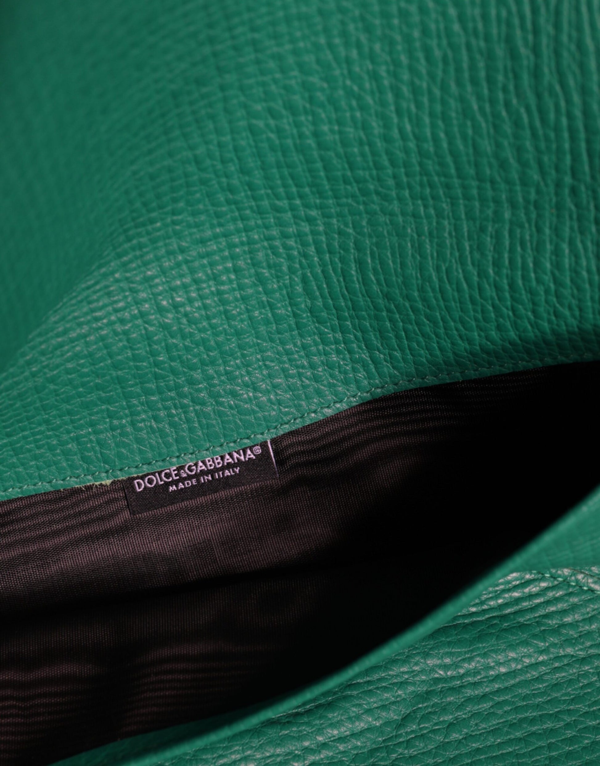 Dolce & Gabbana Green Leather Handbag Clutch Mini Purse Pouch Tablet Case - ClickThatClicks 