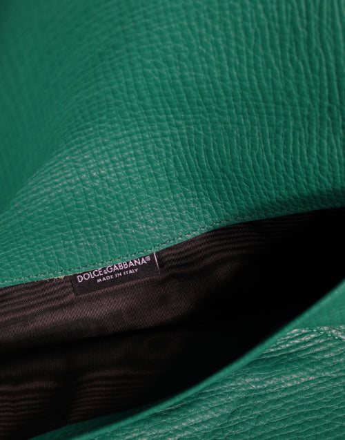 Dolce & Gabbana Green Leather Handbag Clutch Mini Purse Pouch Tablet Case - ClickThatClicks 