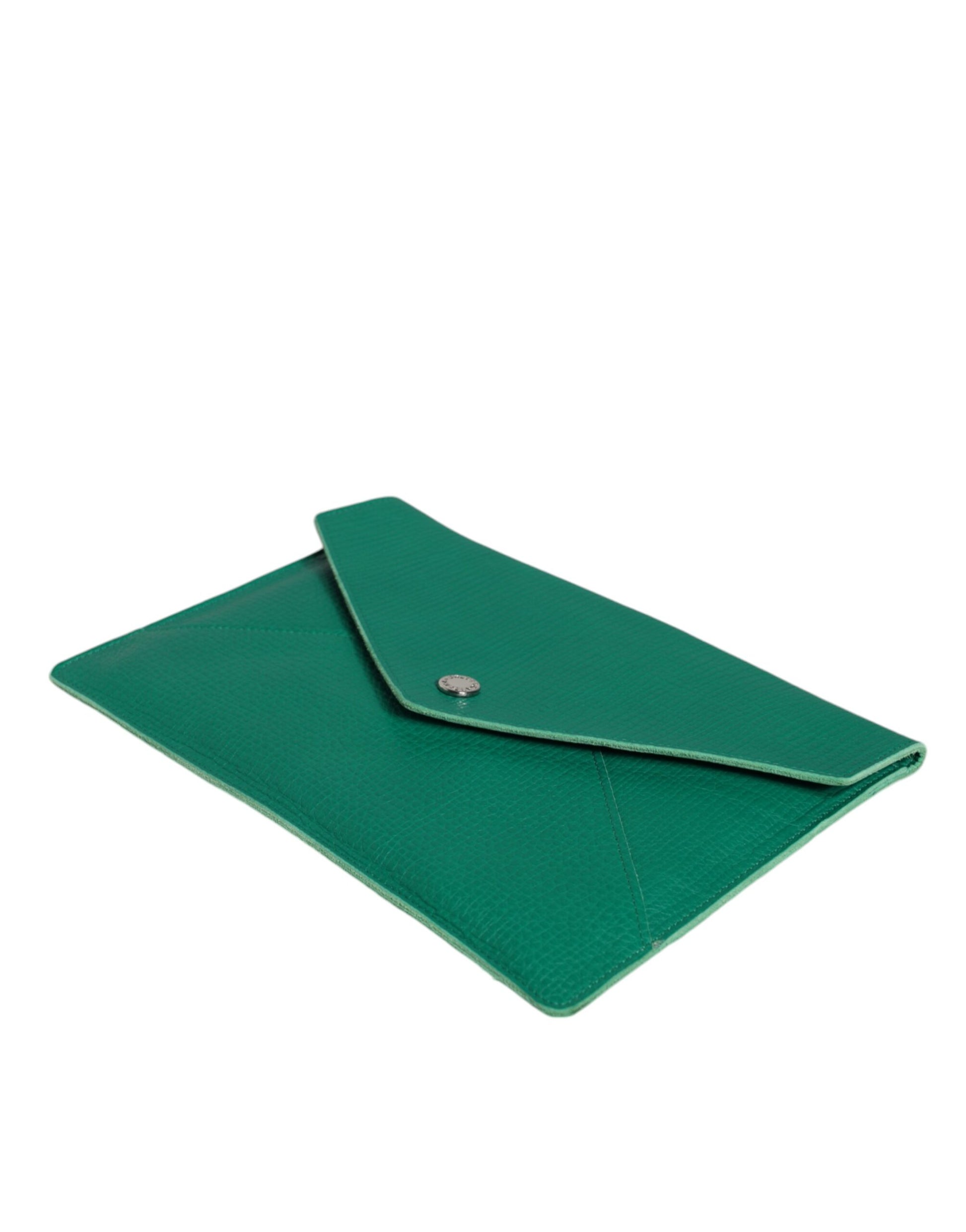 Dolce & Gabbana Green Leather Handbag Clutch Mini Purse Pouch Tablet Case - ClickThatClicks 