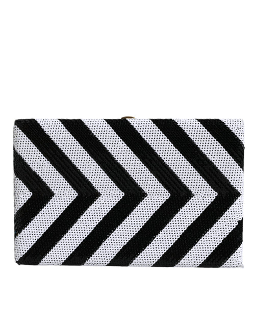 Dolce & Gabbana Black White Gold Frame Clutch Evening Party Purse Bag - ClickThatClicks 