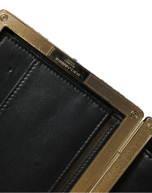 Dolce & Gabbana Black White Gold Frame Clutch Evening Party Purse Bag - ClickThatClicks 