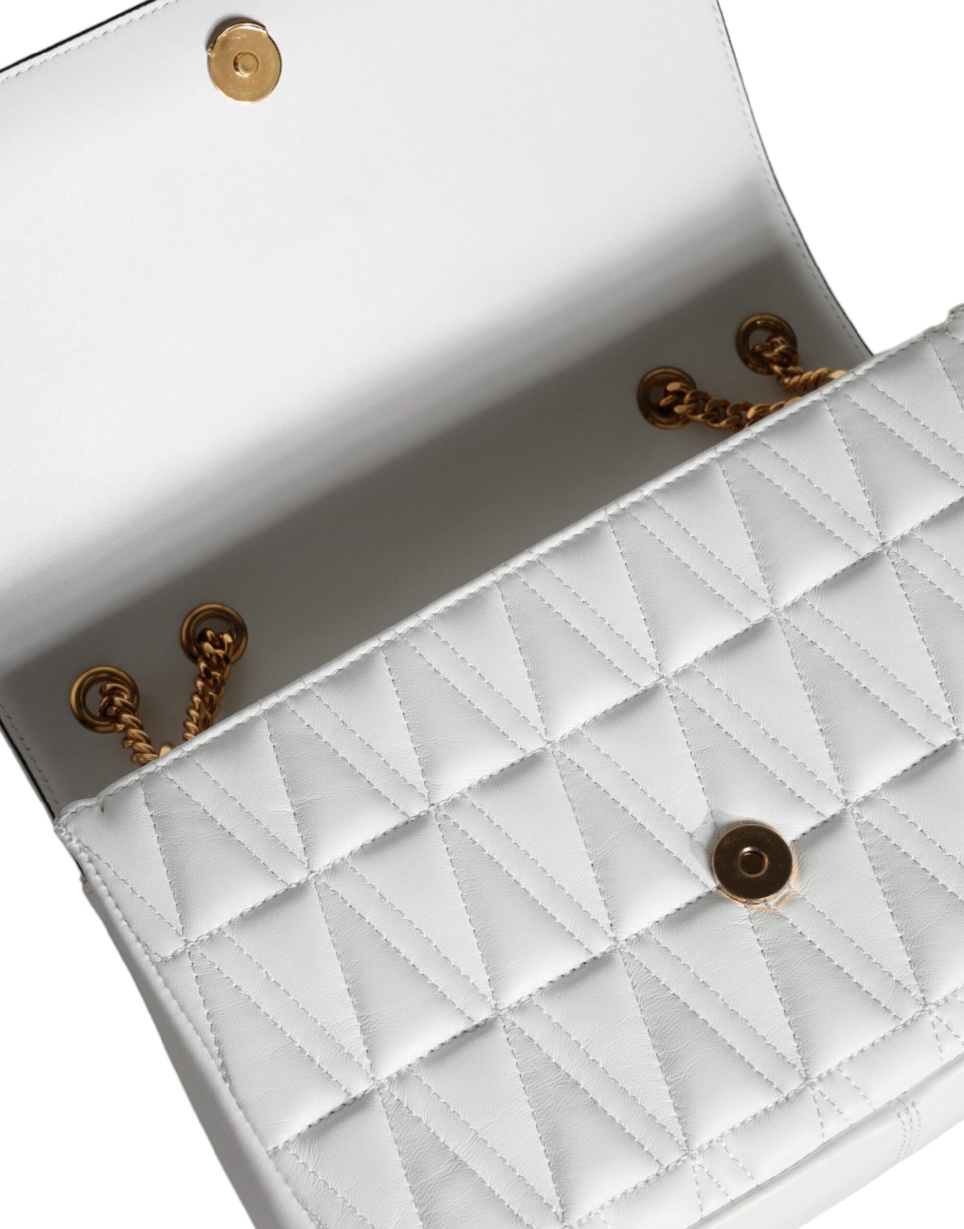 Versace White Mini Nappa Leather Crossbody Shoulder Bag - ClickThatClicks 